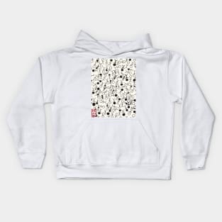 Stick Figures Doodle Black Kids Hoodie